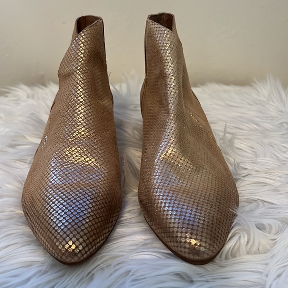 Antelope Women’s Gold Snakeskin Leather Ankle Boots Size EU 39/US 8.5 - Picture 4 of 14